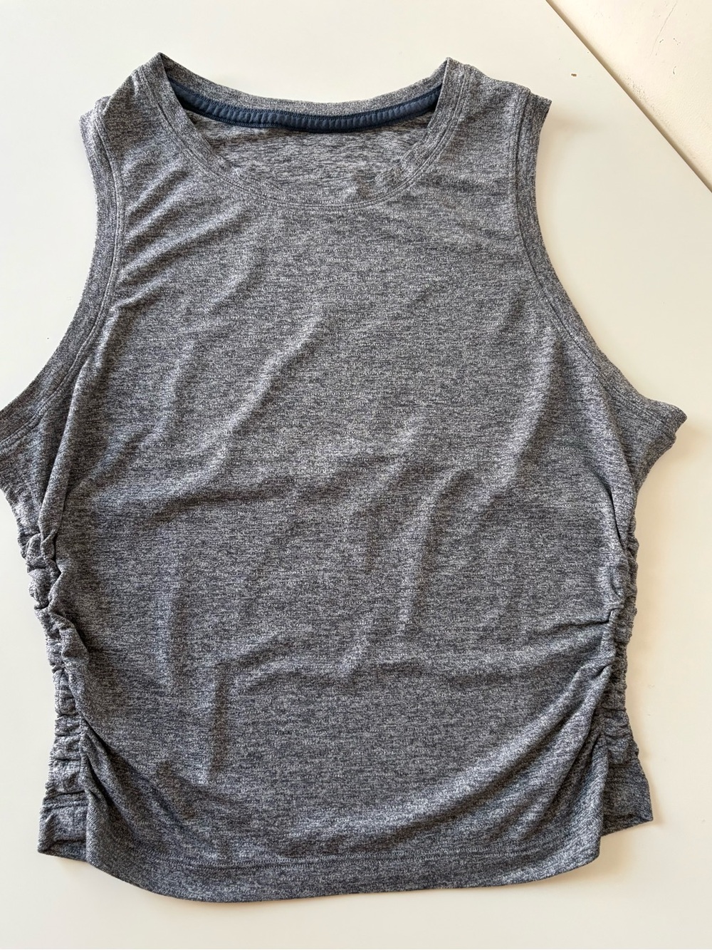 Lululemon Gray License To Train Tight Fit Athletic Tank Top Side Ruching Size 6